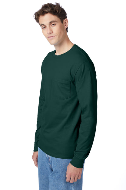 Hanes Authentic-T Long-Sleeve T-Shirt with Pocket - 5596